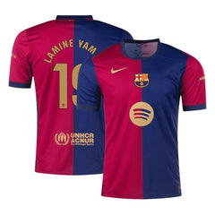 [Super Quality] Men's Barcelona LAMINE YAMAL #19 Home Soccer Jersey 2024/25 - Spotify Logo Without Text-The Jerseys Shop