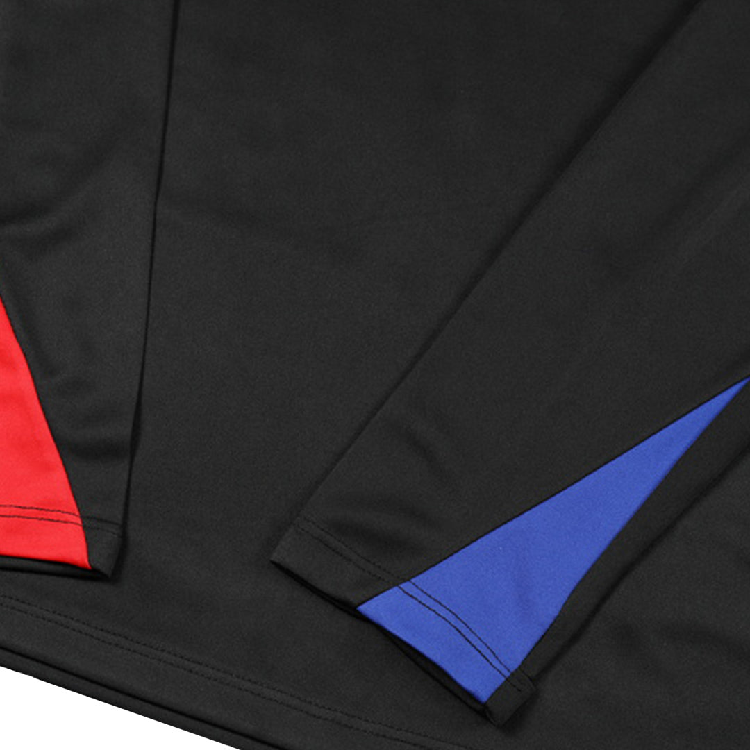Barcelona 1/4 Zip Black Tracksuit Kit(Top+Pants) 2024/25 for Adults-The Jerseys Shop
