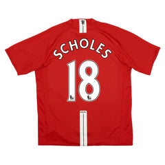 SCHOLES #18 Classic Manchester United Home Jersey 2007/08-The Jerseys Shop