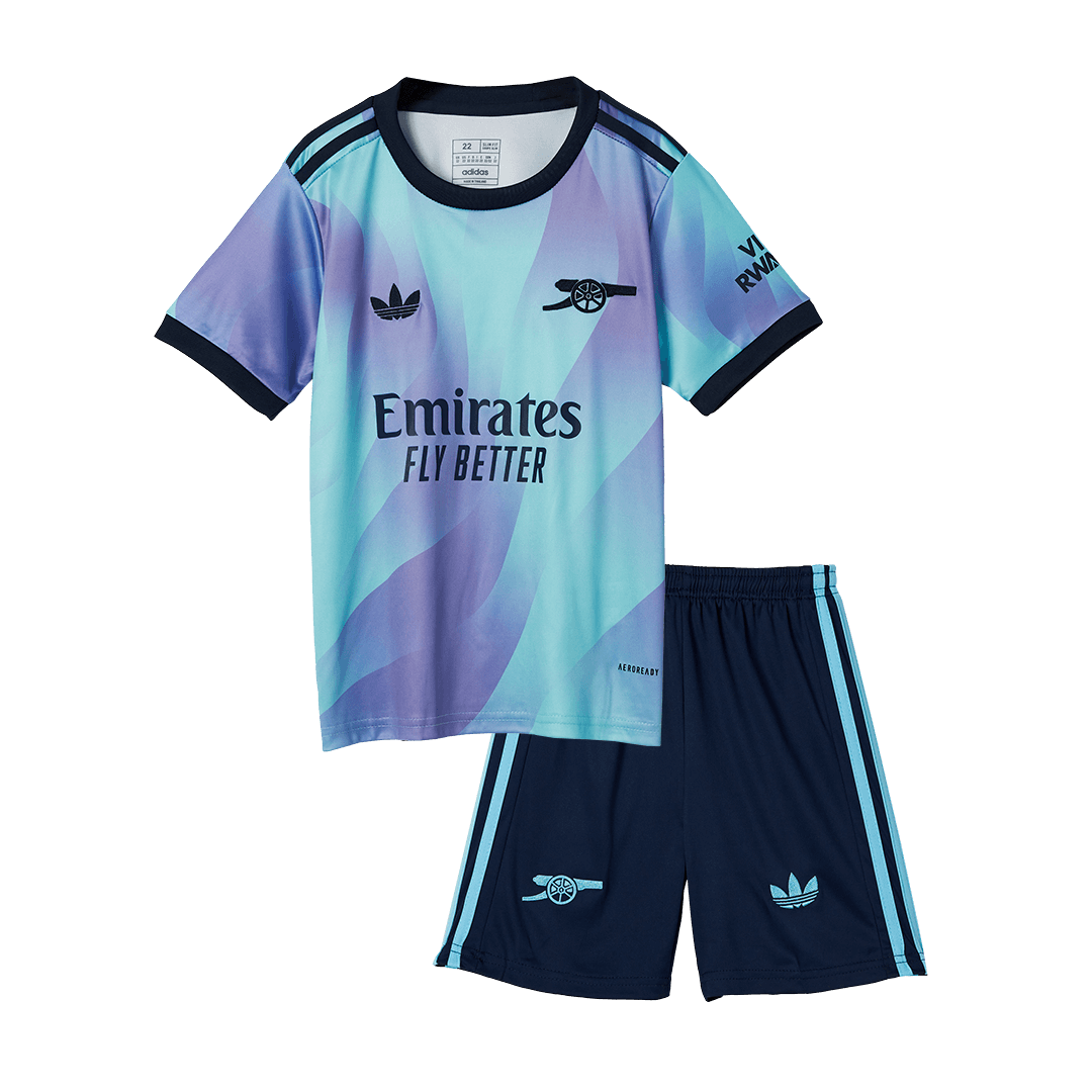 Kid's Arsenal Third Away Jersey Kit(Jersey+Shorts) 2024/25-The Jerseys Shop