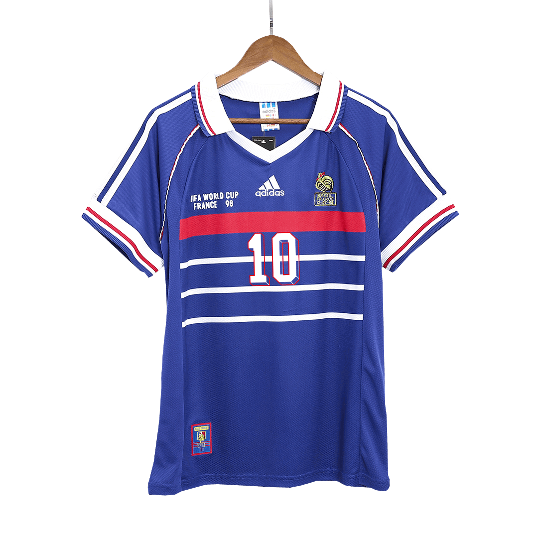 France ZIDANE #10 Home Retro Soccer Jersey 1998-The Jerseys Shop