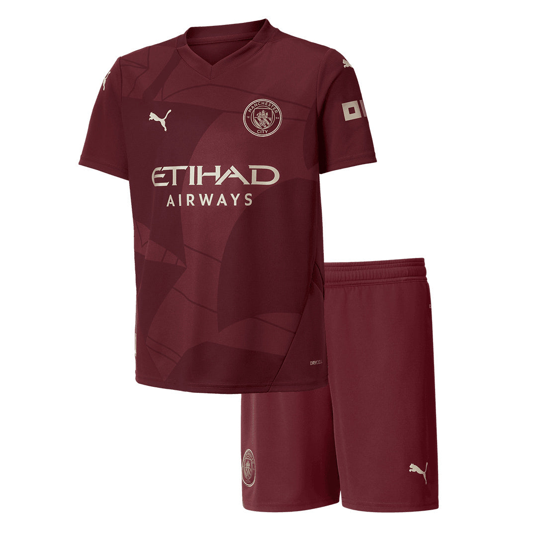 Kid's Manchester City Third Away Jerseys Kit(Jersey+Shorts) 2024/25-The Jerseys Shop