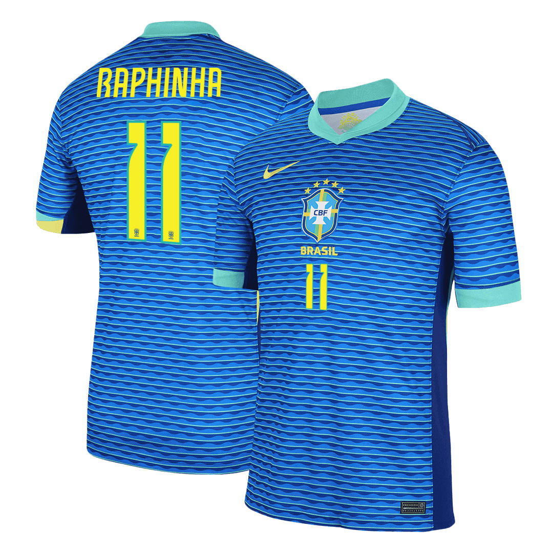 Men's Brazil RAPHINHA #11 Away Soccer Jersey Copa América 2024-The Jerseys Shop