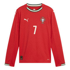 Men's Portugal RONALDO #7 Home Long Sleeve Soccer Jersey 2025-The Jerseys Shop