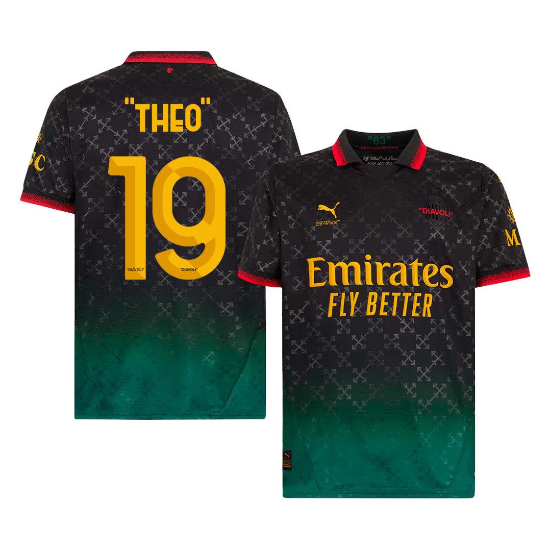 Men's AC Milan 'THEO' #19 Fourth Away Soccer Jersey 2024/25-The Jerseys Shop