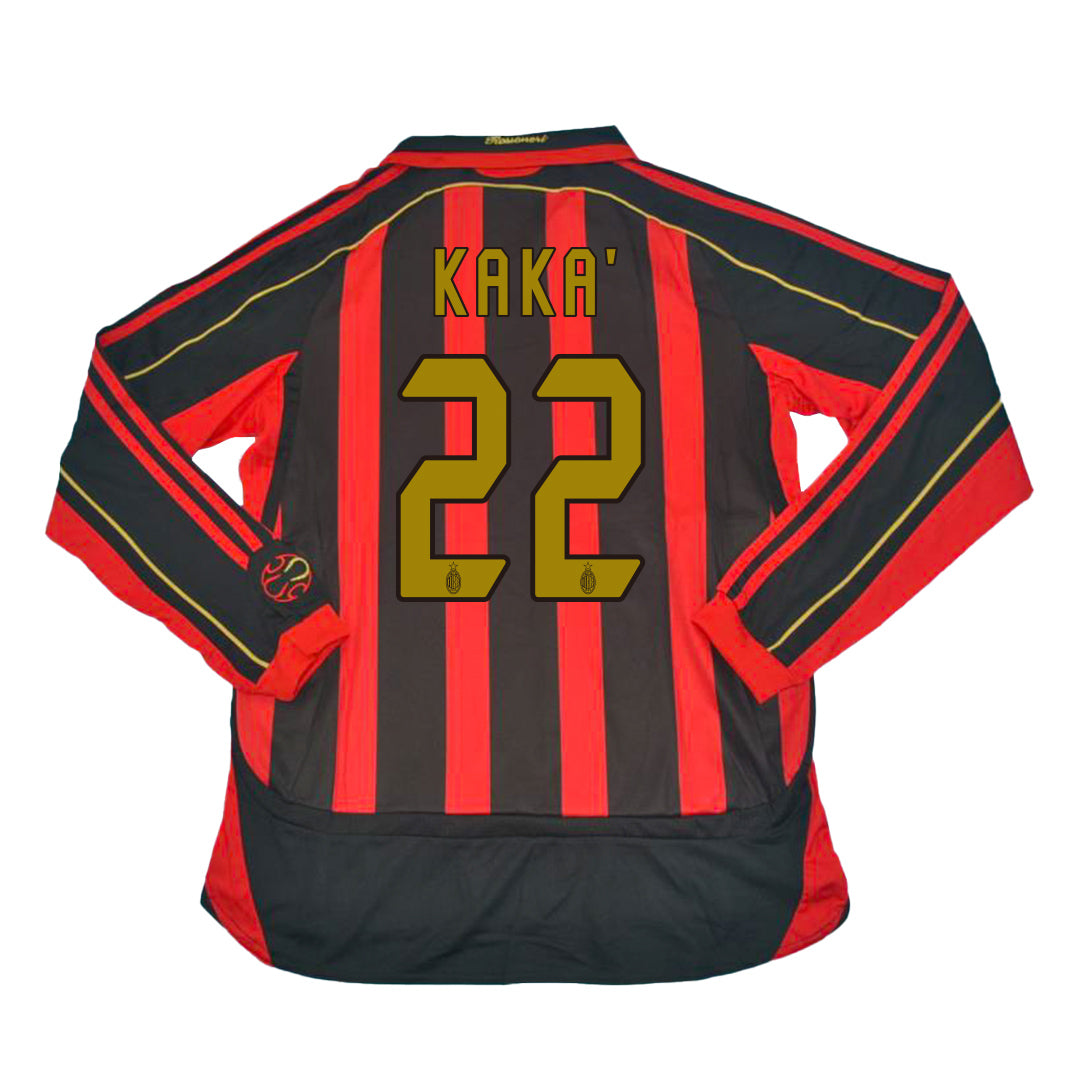 AC Milan KAKA' #22 Home Retro Long Sleeve Soccer Jersey 2006/07-The Jerseys Shop