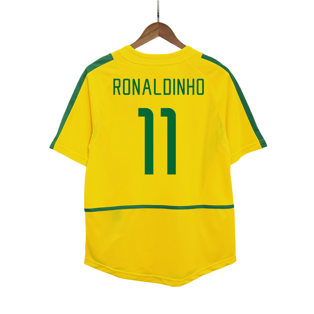 Brazil RONALDINHO #11 Home Retro Soccer Jersey 2002/03-The Jerseys Shop