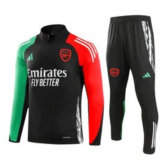 Arsenal 1/4 Zip Black Tracksuit Kit(Top+Pants) 2024/25 for Adults-The Jerseys Shop