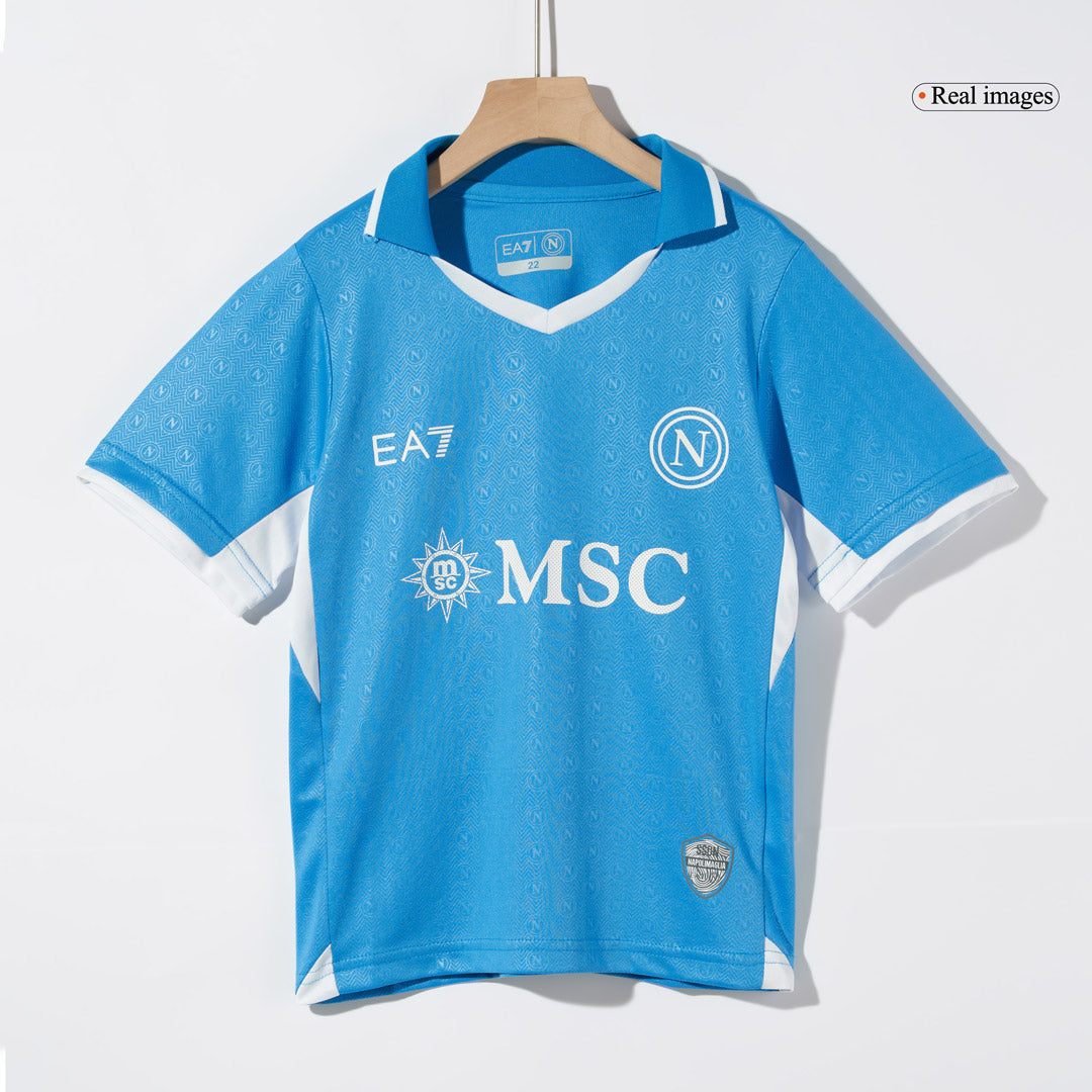 Kid's Napoli Home Jersey Kit(Jersey+Shorts) 2024/25-The Jerseys Shop
