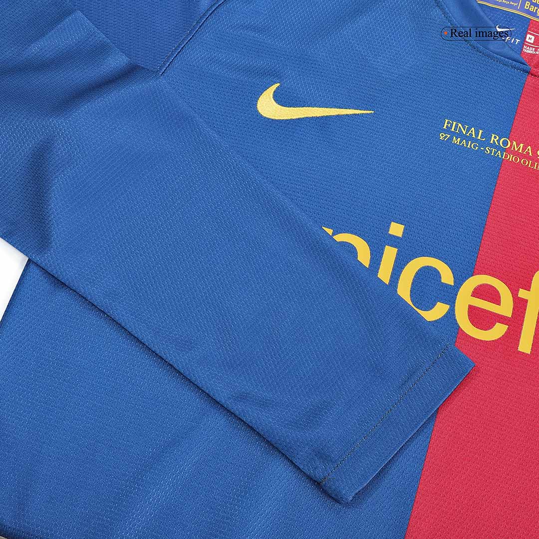 Barcelona Home Retro Long Sleeve Soccer Jersey 2008/09 - UCL Final-The Jerseys Shop