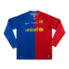Barcelona Home Retro Long Sleeve Soccer Jersey 2008/09 - UCL Final-The Jerseys Shop
