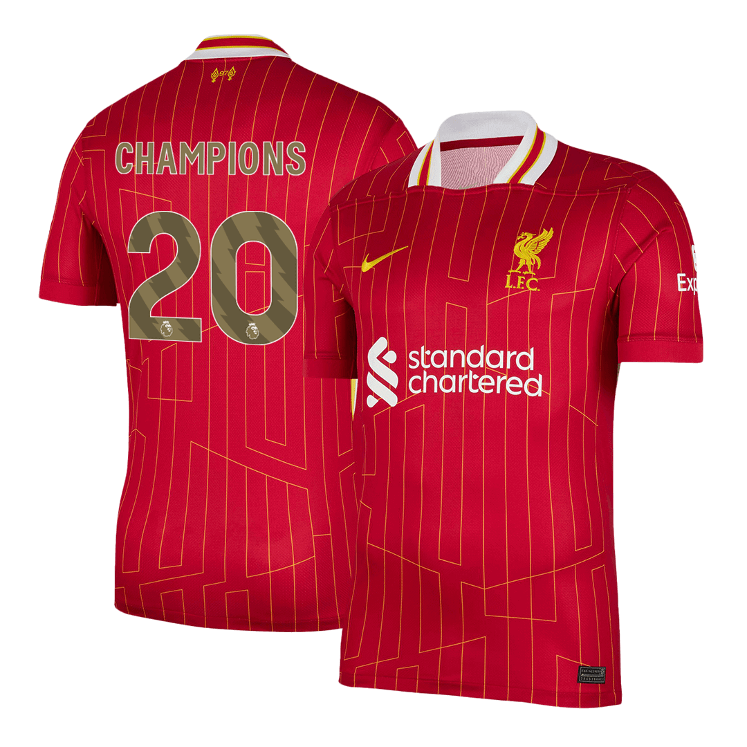 [Super Quality] Men's Liverpool CHAMPIONS #20 Home Soccer Jersey 2024/25