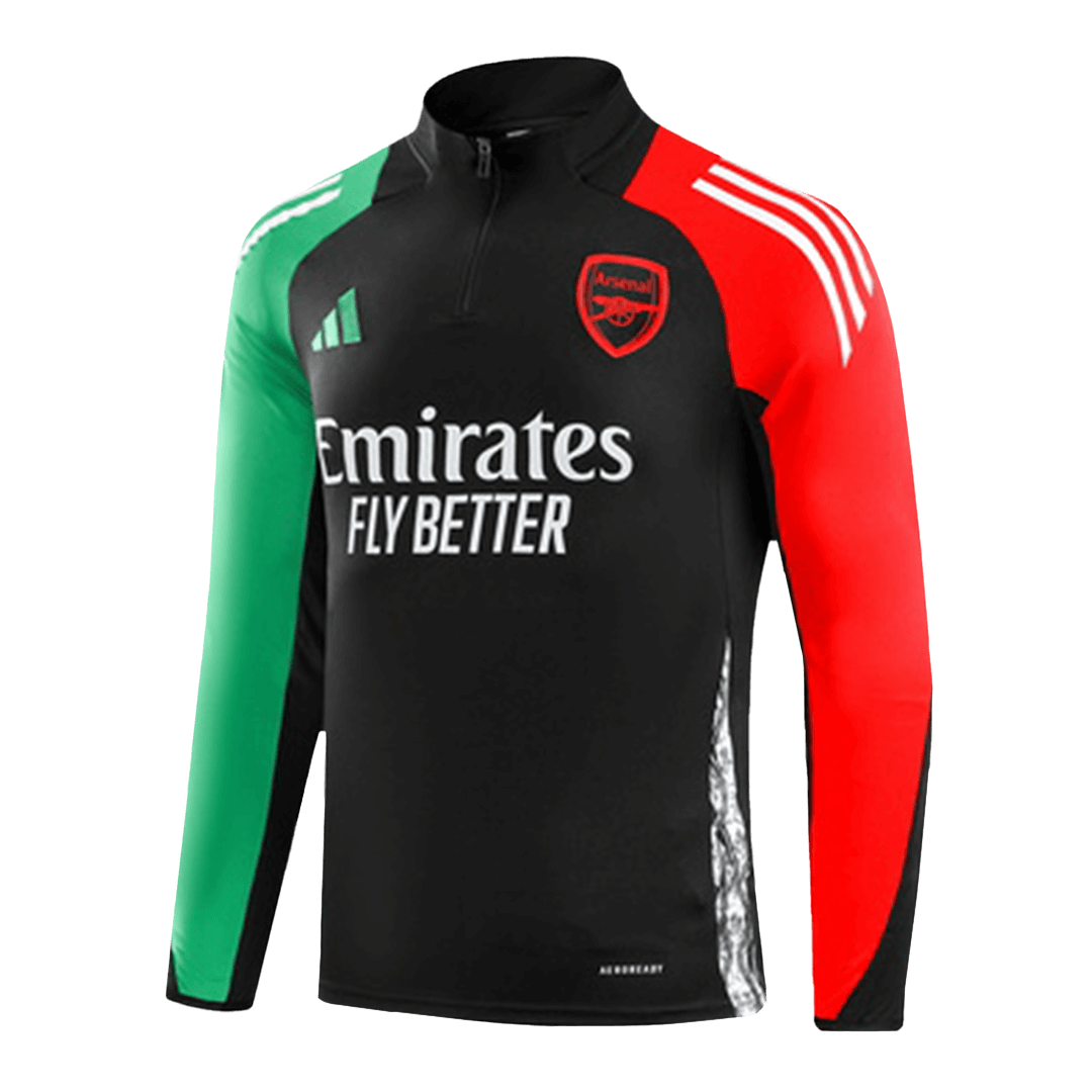 Kid's Arsenal Black Zipper Tracksuit 2024/25-The Jerseys Shop